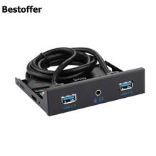 USB 3.0 Front Panel 3.5" 2-Port Hub +Audio to 20pin Connector for Floppy Bay Bracket 2024 - buy cheap