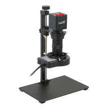 Microscópio industrial digital com suporte para solda, 1080p, hdmi, vga, lente de montagem 100x c, anel de 56 leds, suporte para solda em pcb 2024 - compre barato