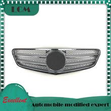 Grade de para-choques dianteiro prateada/cromada, mercedes-benz c-class w204 07 08 09 10 11 12 13 com emblema 2024 - compre barato