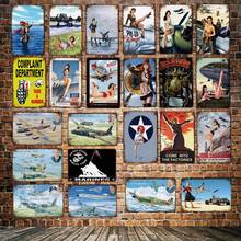 [ WellCraft ] War Airplane PIN UP Sexy Custom  Tin Signs Wall PlaquePosters Vintage Painting Decor  LT-2009 2024 - buy cheap