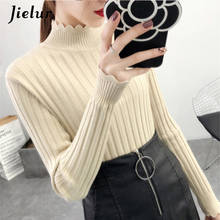 Jielur Knitted Pullover Sweater Basic Skinny Solid Color 2021 New Chic Sweater Simple Korean Long Sleeves Women's Turtleneck 2024 - buy cheap
