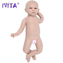 IVITA-Muñeca Reborn de silicona de cuerpo completo, juguete realista suave sin pintar, Kit de juguetes en blanco, 48cm (19 pulgadas), 3500g, 100% 2024 - compra barato