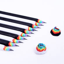 1 Count Rainbow Pencils Wood Rainbow Pencils School Office Stationery 2021 New Office Wooden Colored Pencils Tool 2B Pencils 2024 - buy cheap