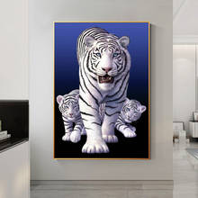 Cute White Tigers Family Art Canvas Painting on The Wall Canvas Posters and Prints Wall Art Picture for Living Room Home Decor 2024 - buy cheap