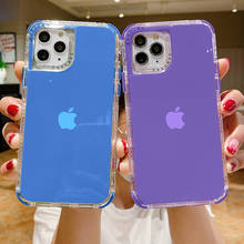 Funda de doble capa a prueba de golpes para iPhone, carcasa transparente de Color caramelo sólido para iPhone 11, 12, 13 Pro Max, 7, 8 Plus, SE 2020, XR, XS Max, X 2024 - compra barato