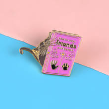 Ideas de gatos lindos alfileres de libros "Cómo hacer amigos con la gente" insignias broches bolsa accesorios alfileres joyería regalos para amigos 2024 - compra barato