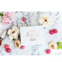 Caja de regalo para cumpleaños con estampado personalizado, color blanco, con nombre personalizado, oro rosa, feliz boda 2024 - compra barato