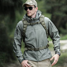 Jaqueta masculina à prova d'água, casaco militar tático para caminhadas com capuz, corta-vento, primavera e outono 2024 - compre barato