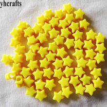 Brinquedo artesanal faça você mesmo acessório para colar pingente de estrela amarela 10mm com material de orifício de 4mm 10mm 100 2024 - compre barato