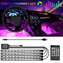 Fita de led para ambiente interno de carro, luzes coloridas para interior automotivo, kit de iluminação debaixo do painel, fácil instalação 2024 - compre barato