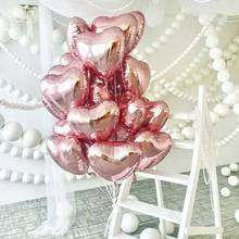 Globos de aluminio con forma de corazón y Estrella Roja de oro rosa de 18 pulgadas, decoración de helio para bodas y San Valentín, suministros de fiesta de cumpleaños para niños y niñas, 5 uds. 2024 - compra barato