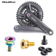 RISK M8x15mm Titanium Alloy Mountain Bike Bottom Brackets Fastening Bolt Cycling Square Hole Waterproof Crank Screws 3 Colors 2024 - buy cheap