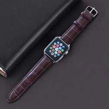 Ремешок для часов iWatch, кожаный ремешок для Apple Watch 1, 2, 3, 4, 42, 38, 40, 44 мм, 5 2024 - купить недорого