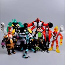 9pcs/set Ben PVC Action Figure Ben Tennyson Four arms Grey Matter Kineceleran Diamondhead Heatblast Kids Toys Gifts 2024 - buy cheap