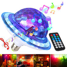 RGB E27 LED Light UFO Bluetooth Crystal Magic Ball LED Bulb Smart Audio Speaker Music Playing Remote Control For Smart Home Club 2024 - buy cheap