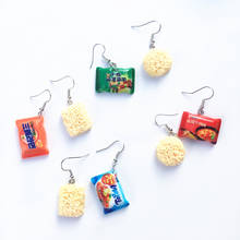 Creative Instant Noodles Dangle Earrings Resin Summer Holiday Jewelry Fast Food Cute Chinese Instant Noodle Earrings Gift 2024 - buy cheap