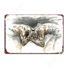 Headbanger - Wrestling Watercolor Metal Signs Wall Cave Living Room Plaques Custom Tin sign Posters 2024 - buy cheap