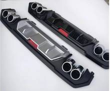 ABS 4 Especial tubo de saída Preto Primer Car Rear Bumper Lip Difusor Auto Carro Para Honda civic 2016 2017 2018 2024 - compre barato