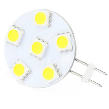 Lâmpada vermelha de led g4 com 6leds, lâmpada redonda de 5050smd com controle de intensidade, tensão ampla de 5 cabeças 2024 - compre barato