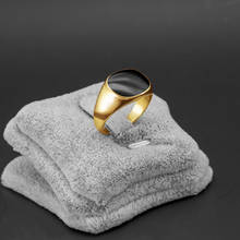 Men Vintage Ring Gold Silver Plated Black Enamel Rings Punk Classic Black Drip Imitation Black Stones Male Enamel Ring 2024 - buy cheap