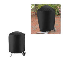 Black Waterproof BBQ Cover Round Heavy Duty BBQ Grill Cover  Rain Barbace Anti Dust Rain Gas Charcoal Electric Barbeque 2024 - купить недорого