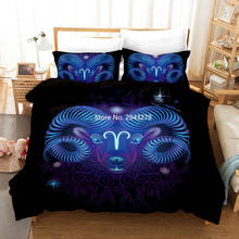 Nova série do zodíaco 3d-impresso conjunto de cama com para baixo capa edredão colorido impressão decoração do quarto para crianças e famílias adultas 2024 - compre barato
