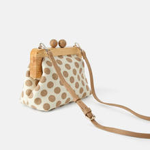 Vintage Wooden Clip Shell Women Crossbody Bags Designer Dot Lady Shoulder Bag Luxury Female Evening Clutch Bag Small Purses 2020 2024 - buy cheap