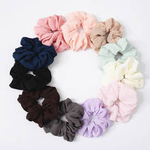 New Year School Girls Hair Scrunchie Solid Candy Color Elatic Hair Bands Fluffy Scrunchy For Women Hair Accessories 2024 - buy cheap