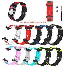 Wave Pattern Soft Silicone Wristband Strap Watch Band for-Huawei Watch Fit Watch 2024 - buy cheap