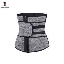 Dropshipping Waist Trainer Spiral Steel Boned Corset Neoprene Women Super Firm Zipper Magic Paste Korsett Waist Slimming Gorset 2024 - buy cheap