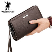 WILLIAMPOLO purse Genuine Leather Mens Clutch With Coded Lock Men Wallet Business long soft leather wallet Men's wallet carteira 2024 - buy cheap