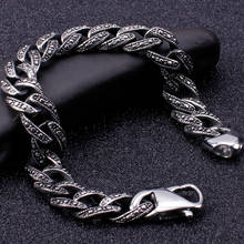12MM Wide 316L Stainless Steel Chain Bracelet Men Vintage Men's Bracelets Male Viking Jewelry Jewellery Armband Boyfriend Gifts 2024 - buy cheap