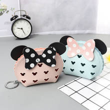 Disney Minnie Hollow PU Coin Purse Cute Cartoon coin bag Lady Wallet Multifunction Coin Bag Headphone Bag card holder 2024 - buy cheap