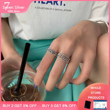 New Fashion Simple Personality smile letters 925 Sterling Silver Fine jewlery Adjustable Opening Rings 2024 - buy cheap