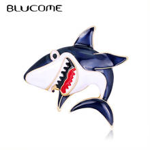 Blucome Blue Shark Metal Enamel Pins and Brooches For Women Men Kid Gifts Lapel Pin Backpack Bags Hat Badge 2024 - buy cheap