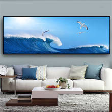 Modern Blue Sea Landscape Art Poster and Print Canvas Paintings Wall Art Pictures for Living Room Decor (No Frame) 2024 - buy cheap