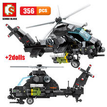 SEMBO-bloques de construcción de helicóptero militar de policía de la 2. ª Guerra Mundial, avión de transporte de ciudad, figuras de bloques, juguetes para niños 2024 - compra barato