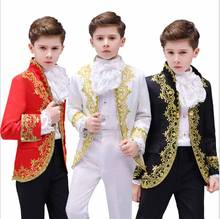Fantasia crianças carnaval cosplay traje meninos crianças ano novo traje vermelho preto branco smoking terno presente de aniversário para meninos 2024 - compre barato