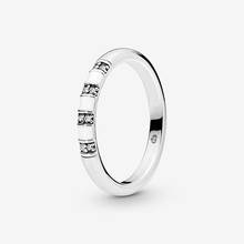 Classic Authentic 100% 925 Sterling Silver Women Rings Simple Round Rings White Stripe Rings for Women Jewelry Anniversary 2024 - buy cheap