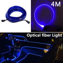 Lâmpada led de fibra ótica para interior do carro, 4m, decoração atmosférica, porta, carro, lâmpadas 2024 - compre barato