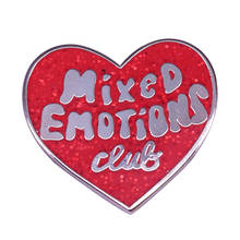 Mixed emotions club glitter lapel pin flaunt your mood swings funny Geek flair addition 2024 - buy cheap