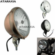 Farol retrô de motocicleta, 5.75 ", cobre, marrom, universal, vintage, feixe alto e baixo, para harley springer, chopper, cafe racer 2024 - compre barato