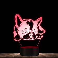 3D Tummy French Bulldog LED Illusion Night Light Custom Name Pet Dog Puppy Novelty Table Lamp Decorative Kid Room Night Light 2024 - buy cheap