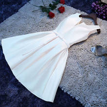 KAUNISSINA Bridesmaid Dresses 2021 Short A-Line Satin Brides Maid Dress for Wedding Party Women Girls Elegant Prom Formal Gowns 2024 - buy cheap