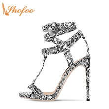 Snake Prints Stiletto High Heels Women Rivets Sandals Buckle Strap Ladies Summer Fashion Mature Sexy Shoes Big Size 15 16 Shofoo 2024 - buy cheap