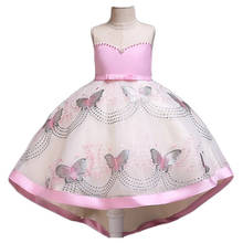 Vestido borboleta para meninas, festa de casamento, adolescentes, bebê, princesa, 2019, vestido infantil para baile de aniversário 2024 - compre barato