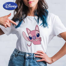 Disney-Camisetas básicas con manga corta para mujer, Camisetas estampadas exquisitas, divertidas, transpirables, a la moda, Tumblr 2024 - compra barato