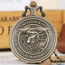Кварцевые карманные часы US Navy, часы с подвеской из бронзы, ожерелье, часы для мужчин и женщин, винтажные часы 2024 - купить недорого