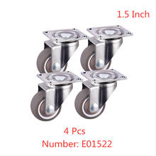 4 Pcs/Lot Casters 1.5 Inch Tpe Mute Wear-Resistant Universal Wheel Flat Movable Caster Single Bearing Rubber Furniture 2024 - buy cheap