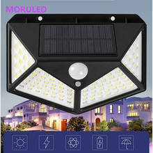 Luz LED Solar con Sensor de movimiento PIR para exteriores, lámpara de pared impermeable alimentada por energía Solar, decoración de jardín, 1-8 Uds., 100 LED 2024 - compra barato